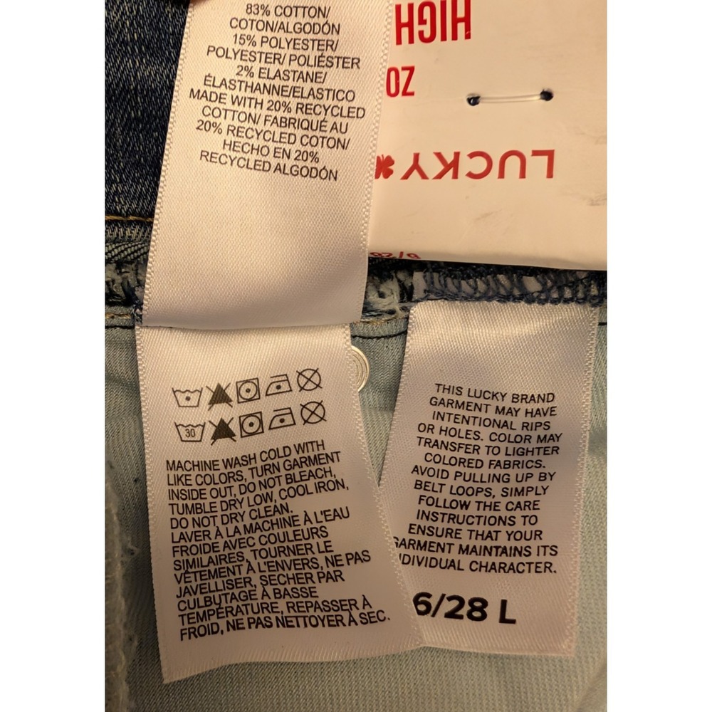 Lucky Brand Zoe High Rise Straight Dark Wash Raw Hem Women's Jeans 6/28 Long - Picture 15 of 16